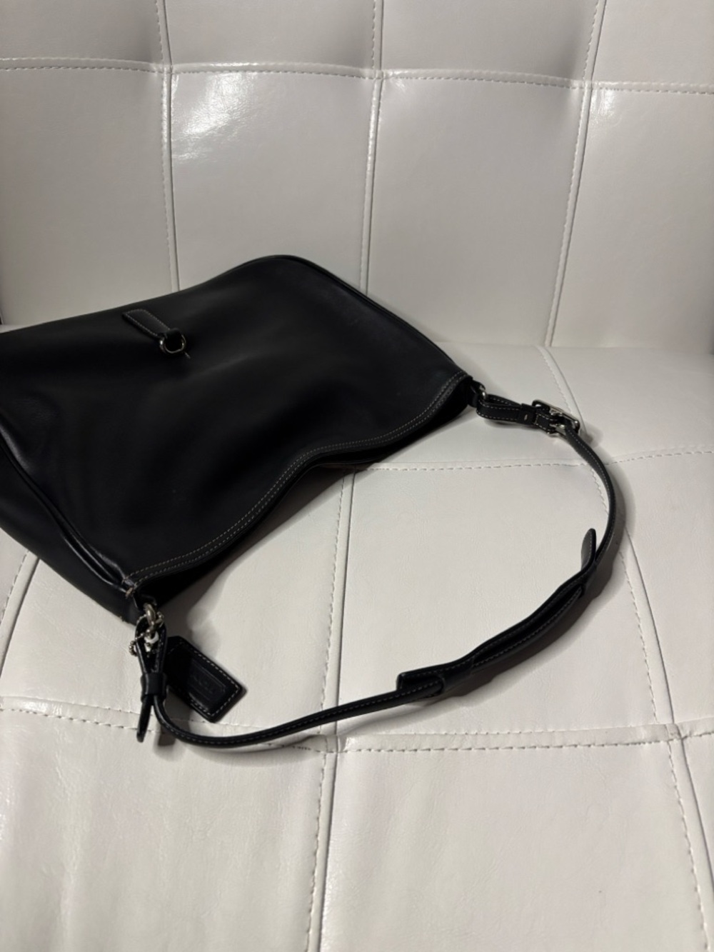 Coach Black Leather Hobo Shoulder Bag - Picture 6 of 9